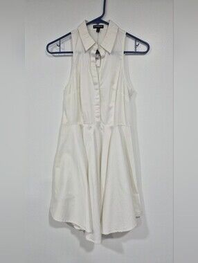 Express White Sleeveless Collared Fit & Flare Mini Dress - Size 0 - New With Tag